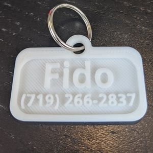 Personalized Pet ID tag Keychain. Cat dog name tag